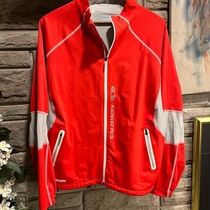 Men’s red soft shell Salomon jacket size L. Like new